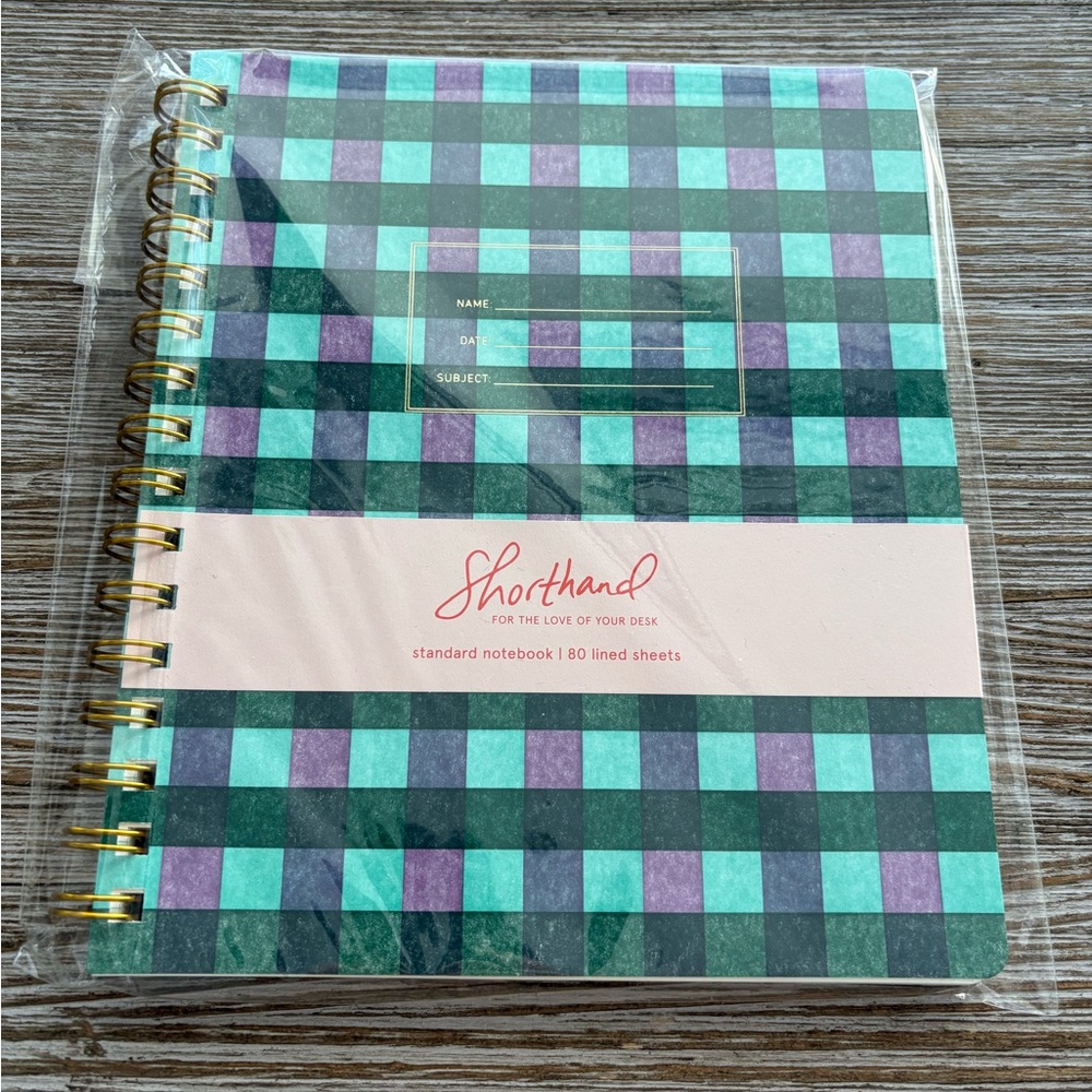 Shorthand Plaid Spiral Notebook